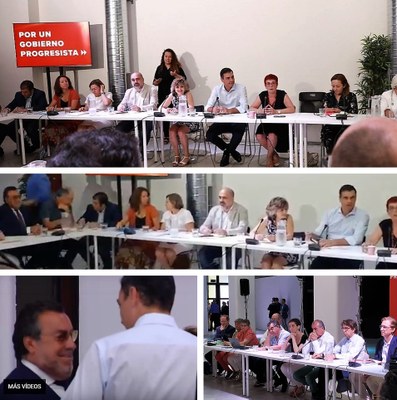 Montaje gráfico con distintas escenas de la reunión