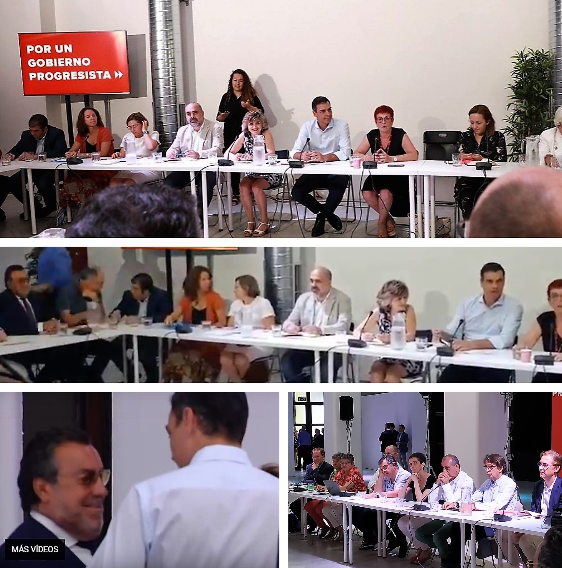 Montaje gráfico con distintas escenas de la reunión