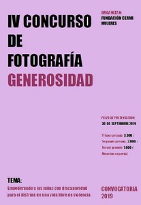 Cartel del IV Concurso de Fotografía Generosidad