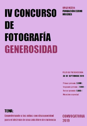 Cartel del IV Concurso de Fotografía Generosidad