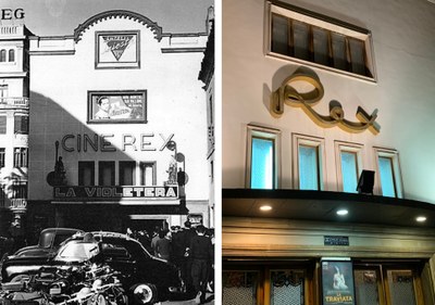 A la izquierda el cine en los años 50 y a la izquierda en la actualidad