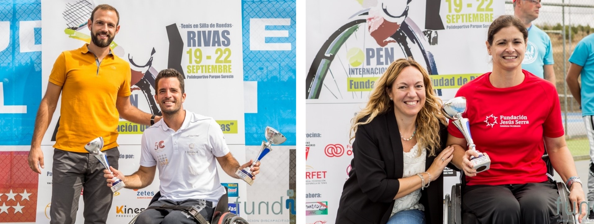 Kike y Lola con sus respectivos trofeos