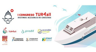 Cartel del Congreso TUR4all Destinos Accesibles de Cruceros.