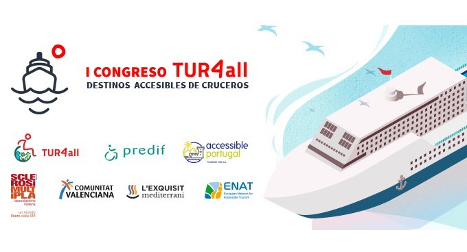 Cartel del Congreso TUR4all Destinos Accesibles de Cruceros.