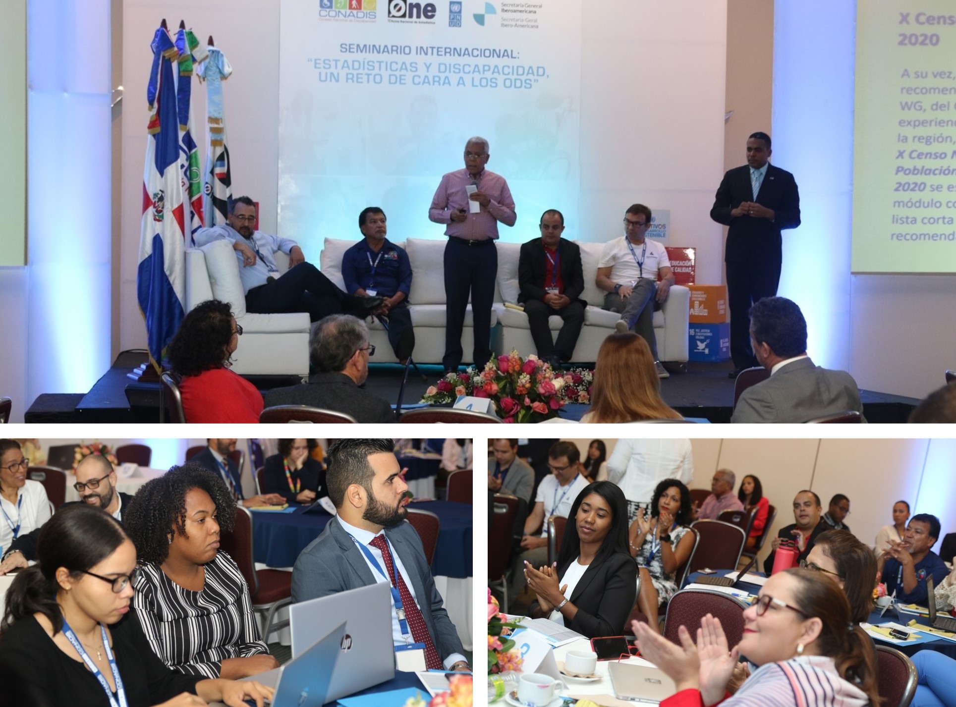 Collage con distintas imágenes del seminario, asistentes y ponentes