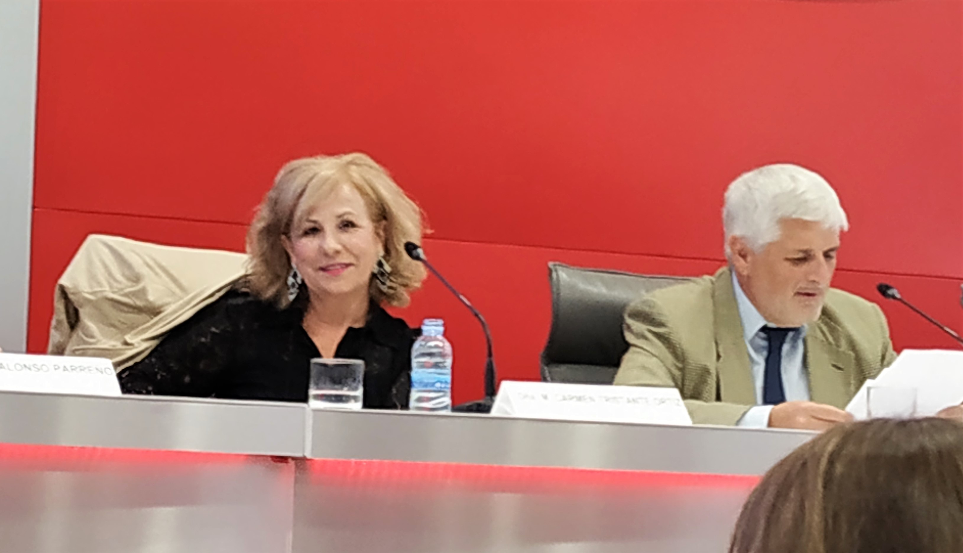 La profesora y trabajadora social Carmen Tristante, en la mesa de la jornada
