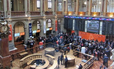 Patio de la Bolsa de Madrid, donde cotizan las grandes empresas de nuestro país