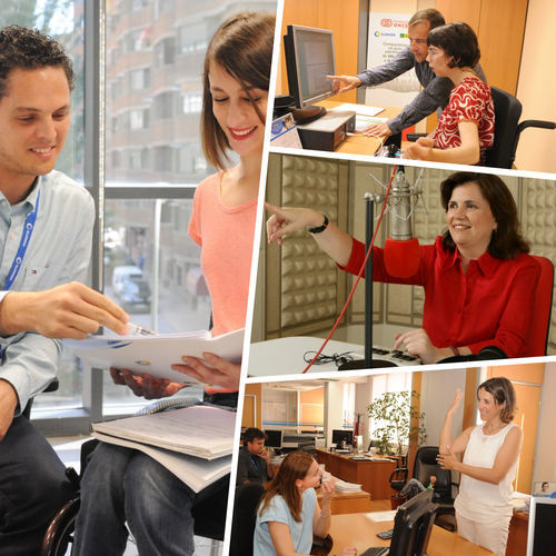 Collage de imágenes de mujeres trabajadoras con discapacidad