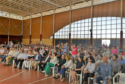 El pabellón de Villarrobledo, a tope con los cientos de participantes en el encuentro de la ONCE
