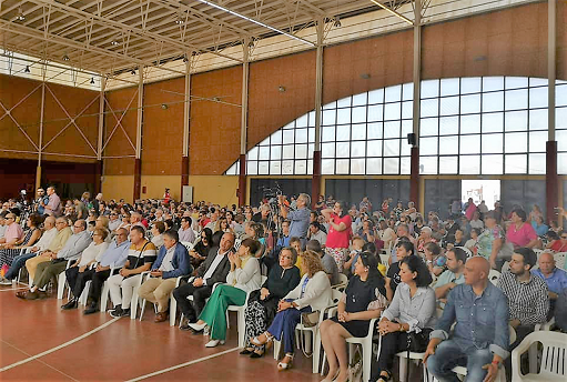 El pabellón de Villarrobledo, a tope con los cientos de participantes en el encuentro de la ONCE
