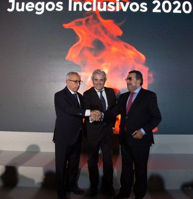 Los tres presidentes en la presentación de los I Juegos Inclusivos 2020