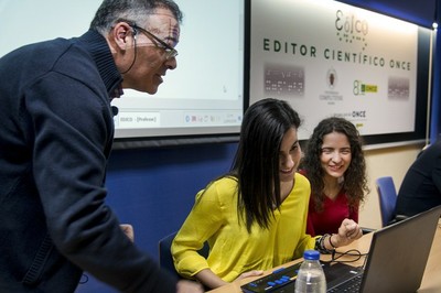 Matemáticas accesibles. Imagen de la presentación de EDICO, editor matemático creado por ONCE, el  CTI y l la UCM