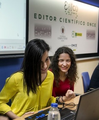 Matemáticas accesibles. Imagen de la presentación de EDICO, editor matemático creado por ONCE, el  CTI y l la UCM