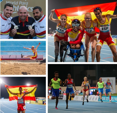 Distintas imágenes de nuestros medallistas durante la competición en Dubai