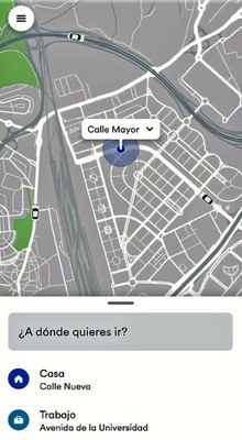 Pantallazo de la app Cabify