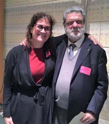 Bárbara Martín y Rodolfo Cattani durante el acto en el Parlamento Europeo