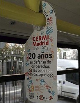 Imagen de las perchas en las líneas de autobuses de la EMT de Madrid