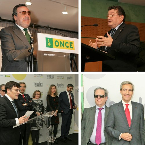 Collage de imágenes de los principales responsables del Grupo Social ONCE en las celebraciones de Santa Lucía y Navidad