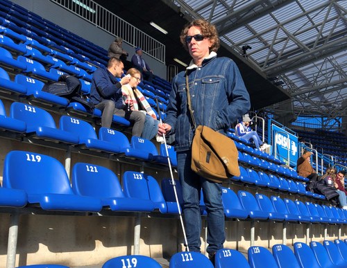 Jesús Suárez  en el estadio de Riazor