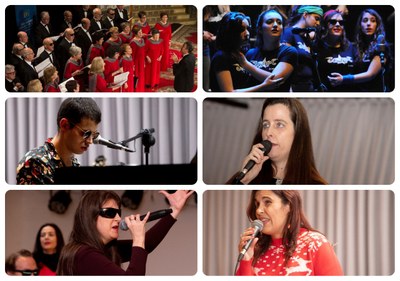 Collage con varios solistas y una coral