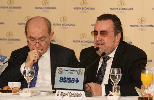 Carballeda en su intervención junto a José Luis Rodríguez, presidente de Nueva Economía Forum