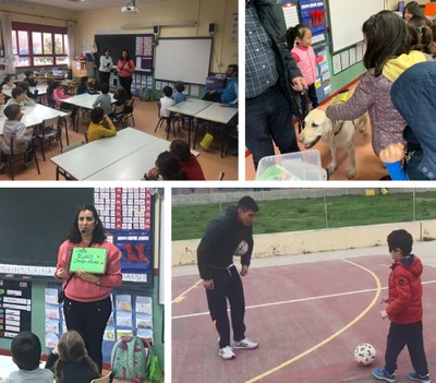Collage de imágenes de los distintos talleres con los escolares