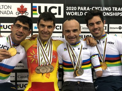 Los cuatro medallistas españoles en Canadá. De izquierda a derecha, Eckhard, Santas, Ten y Cabello