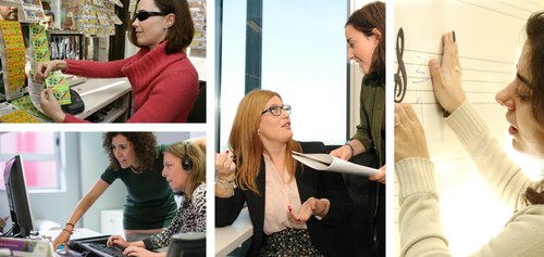 Collage de mujeres trabajadoras del Grupo Social ONCE