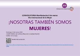 Convocaria de la FCM para el 8 de marzo con el lema ¡Nosotras también somos mujeres!