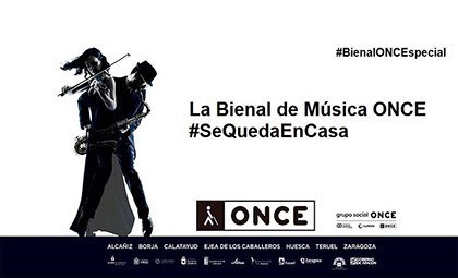 Cartel Bienal Música ONCE #SeQuedaEnCasa