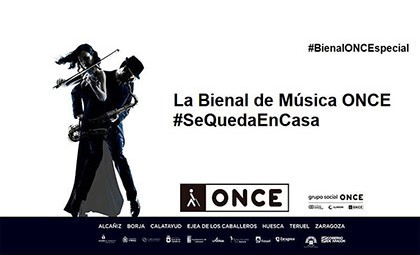Cartel Bienal Música ONCE #SeQuedaEnCasa