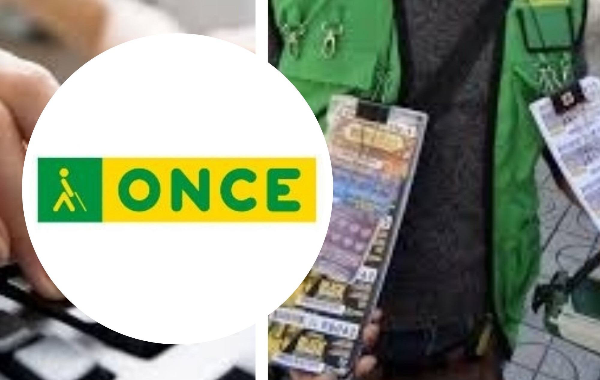 Collage de imágenes con el logo de la ONCE