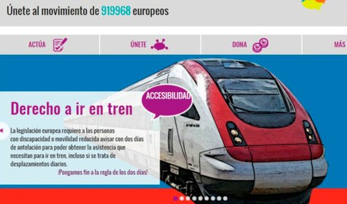 Imagen de la campaña "Todos tenemos derecho a viajar en tren"
