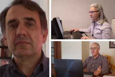 De izquierda a derecha: Rafael Pallero, Ángeles Fernández y Luis González (abajo a la derecha)