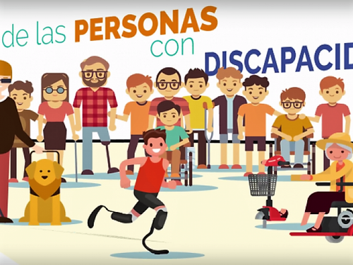 Pictograma con la representación de personas con distintos tipos de discapacidad