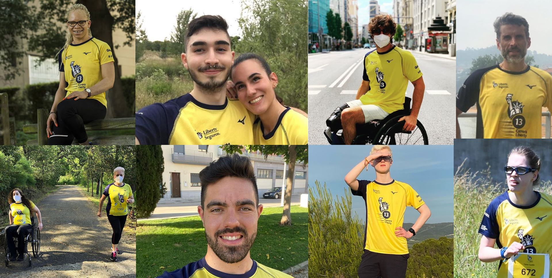 Collage de deportistas participantes en la carrera de este año