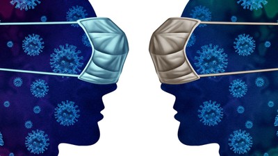 Diapositiva con imagen de dos personas con mascarillas en los ojos