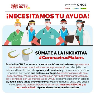 Diapositiva de la campaña de Fundación ONCE CORONAVIRUS HELP Markers