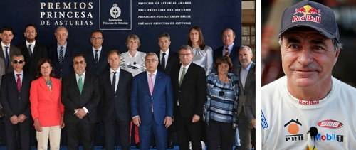 Carballeda, junto al resto del Jurado de la pasada edición de los Premios, a la izquierda. Carlos Sáinz, a la derecha.