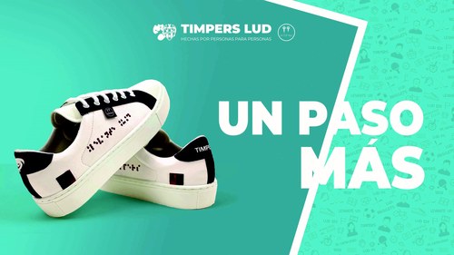 Cartel anunciador de la nueva línea de zapatillas Timpers Lud