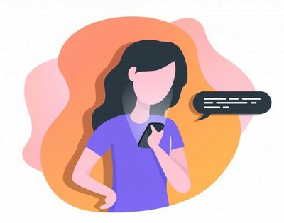 Dibujo de una mujer hablando por teléfono