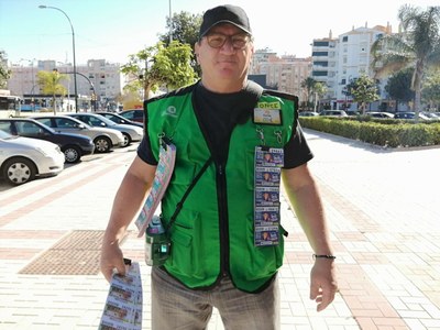 El vendedor malagueño Carlos Rodríguez