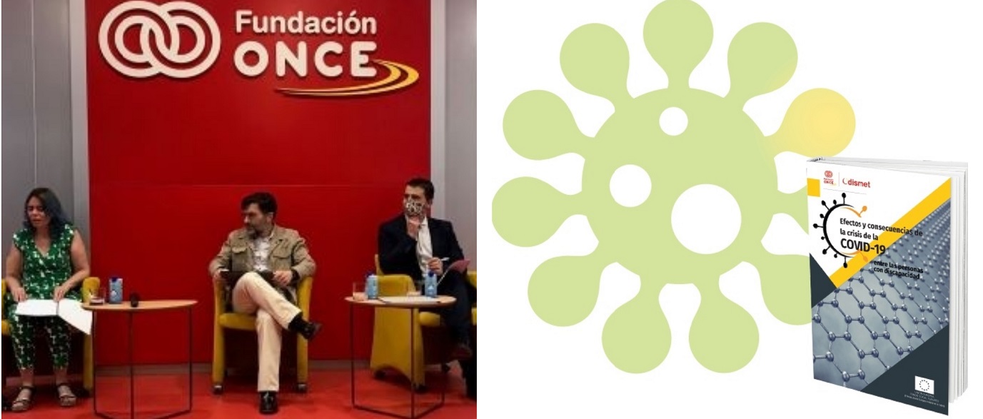 Acto de presentación en la sede de Fundación ONCE y portada del informe