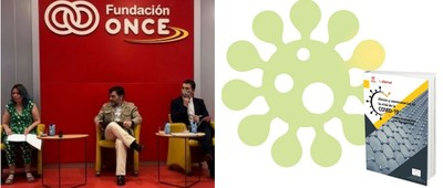 Acto de presentación en la sede de Fundación ONCE y portada del informe