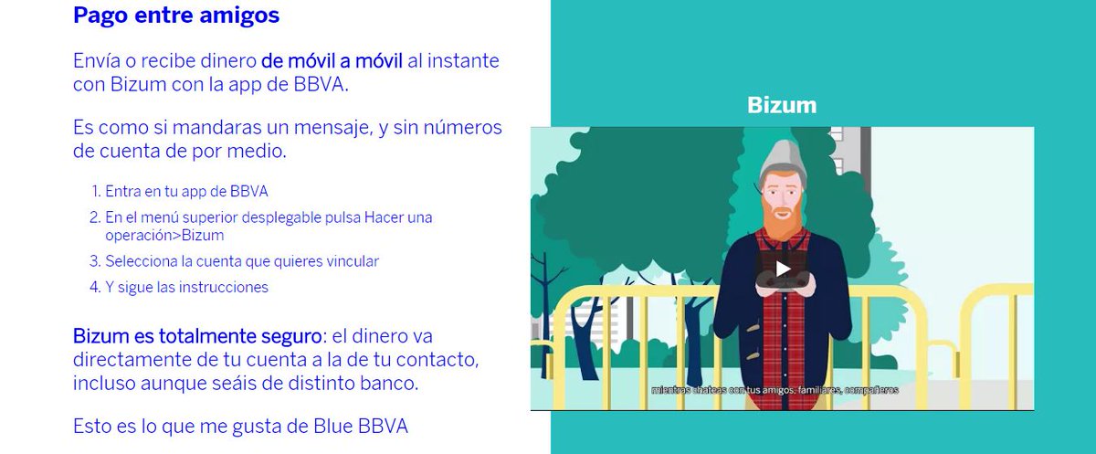 Diapositiva explicativa de la app Bizum del BBVA