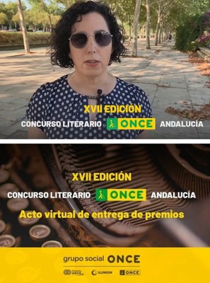 La presidenta territorial Isabel Viruet y la cartela anunciadora de los galardones