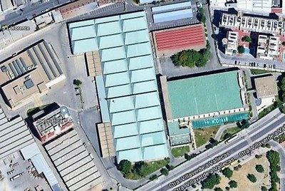 Imagen a vista de pájaro del Centro Logístico donde se elaboran los productos de juego de la ONCE en Madrid