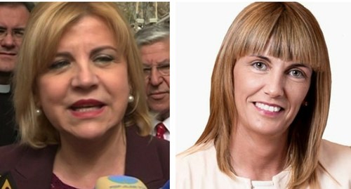 Las senadoras populares Violante Tomás (a la izquierda) y Ana Lourdes González