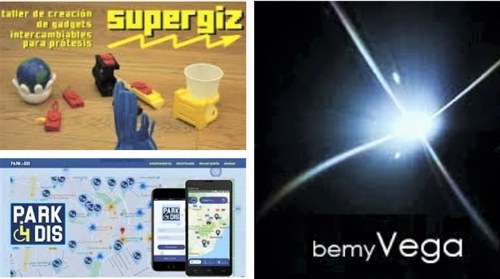 Montaje gráfico con los logotipos de las tres starups