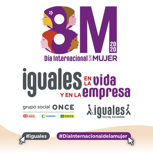 Imagen del cartel del acto organizado por el Observatorio de Igualdad de Oportunidad del Grupo Social ONCE el pasado 8 de marzo de este año, con motivo del Día Internacional de la Mujer